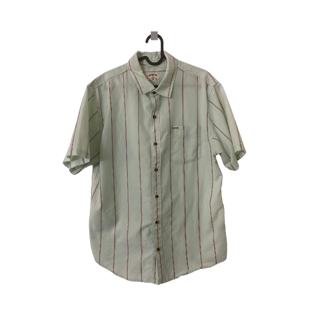 Capitan fin stripped button up short sleeve